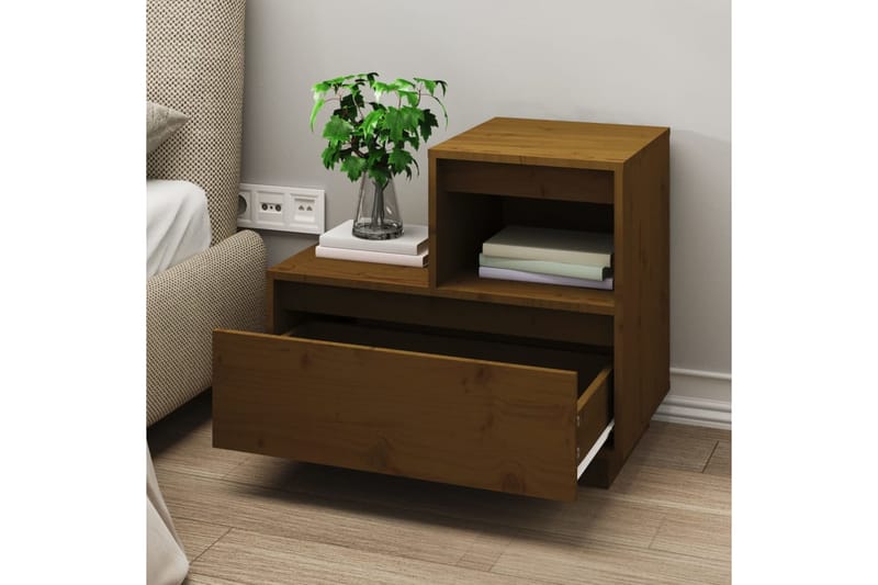 beBasic Yöpöydät 2 kpl hunajanruskea 60x34x51 cm täysi mänty - Ruskea - Huonekalut - Pöytä & ruokailuryhmä - Apupöytä & sivupöytä - Yöpöytä