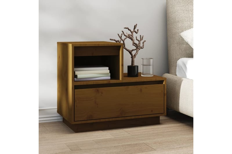 beBasic Yöpöydät 2 kpl hunajanruskea 60x34x51 cm täysi mänty - Ruskea - Huonekalut - Pöytä & ruokailuryhmä - Apupöytä & sivupöytä - Yöpöytä