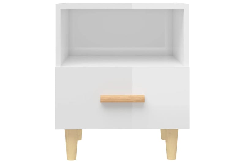 beBasic Yöpöydät 2 kpl korkeakiilto valkoinen 40x35x47 cm - Valkoinen - Huonekalut - Pöytä & ruokailuryhmä - Apupöytä & sivupöytä - Yöpöytä