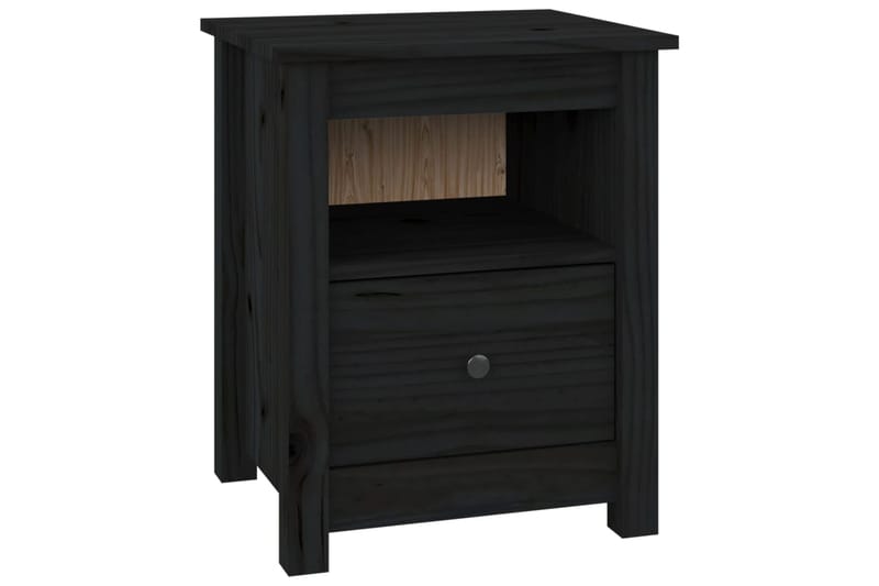 beBasic Yöpöydät 2 kpl musta 40x35x49 cm täysi mänty - Musta - Huonekalut - Pöytä & ruokailuryhmä - Apupöytä & sivupöytä - Yöpöytä