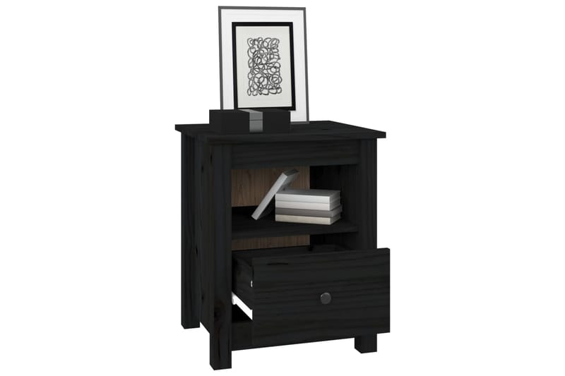 beBasic Yöpöydät 2 kpl musta 40x35x49 cm täysi mänty - Musta - Huonekalut - Pöytä & ruokailuryhmä - Apupöytä & sivupöytä - Yöpöytä