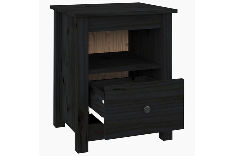 beBasic Yöpöydät 2 kpl musta 40x35x49 cm täysi mänty - Musta - Huonekalut - Pöytä & ruokailuryhmä - Apupöytä & sivupöytä - Yöpöytä
