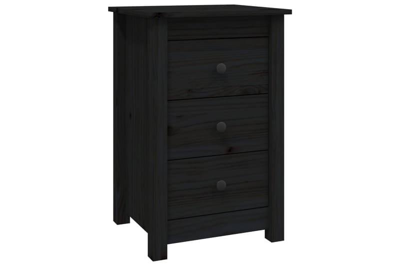 beBasic Yöpöydät 2 kpl musta 40x35x61,5 cm täysi mänty - Musta - Huonekalut - Pöytä & ruokailuryhmä - Apupöytä & sivupöytä - Yöpöytä