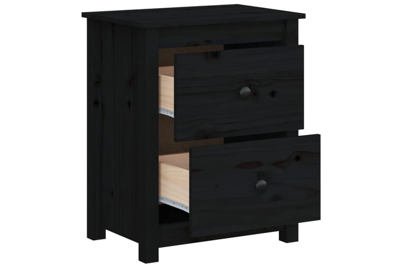 beBasic Yöpöydät 2 kpl musta 50x35x61,5 cm täysi mänty - Musta - Huonekalut - Pöytä & ruokailuryhmä - Apupöytä & sivupöytä - Yöpöytä