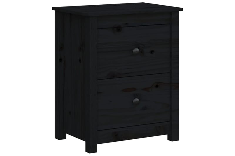 beBasic Yöpöydät 2 kpl musta 50x35x61,5 cm täysi mänty - Musta - Huonekalut - Pöytä & ruokailuryhmä - Apupöytä & sivupöytä - Yöpöytä