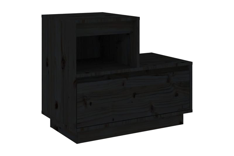 beBasic Yöpöydät 2 kpl musta 60x34x51 cm täysi mänty - Musta - Huonekalut - Pöytä & ruokailuryhmä - Apupöytä & sivupöytä - Yöpöytä