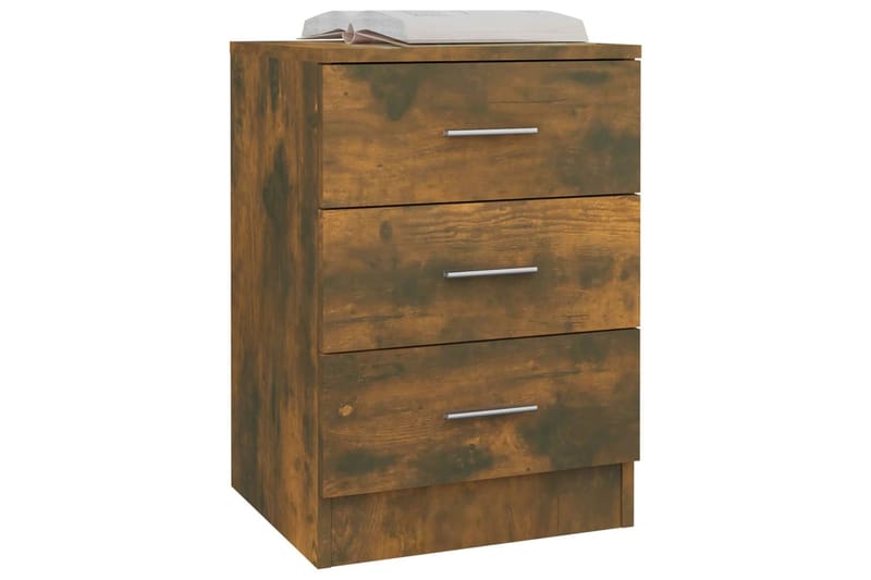 beBasic Yöpöydät 2 kpl savutammi 38x35x56 cm tekninen puu - Ruskea - Huonekalut - Pöytä & ruokailuryhmä - Apupöytä & sivupöytä - Yöpöytä