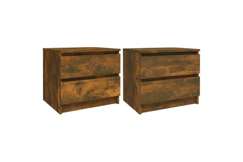 beBasic Yöpöydät 2 kpl savutammi 50x39x43,5 cm tekninen puu - Ruskea - Huonekalut - Pöytä & ruokailuryhmä - Apupöytä & sivupöytä - Yöpöytä