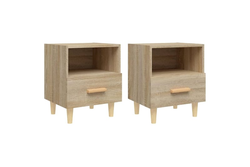 beBasic Yöpöydät 2 kpl Sonoma-tammi 40x35x47 cm - Ruskea - Huonekalut - Pöytä & ruokailuryhmä - Apupöytä & sivupöytä - Yöpöytä