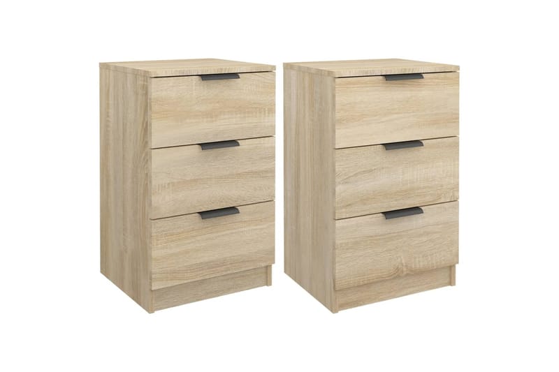 beBasic Yöpöydät 2 kpl Sonoma-tammi 40x36x65 cm - Ruskea - Huonekalut - Pöytä & ruokailuryhmä - Apupöytä & sivupöytä - Yöpöytä
