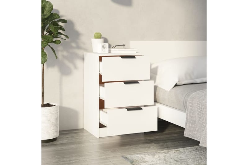 beBasic Yöpöydät 2 kpl valkoinen 40x36x65 cm - Valkoinen - Huonekalut - Pöytä & ruokailuryhmä - Apupöytä & sivupöytä - Yöpöytä