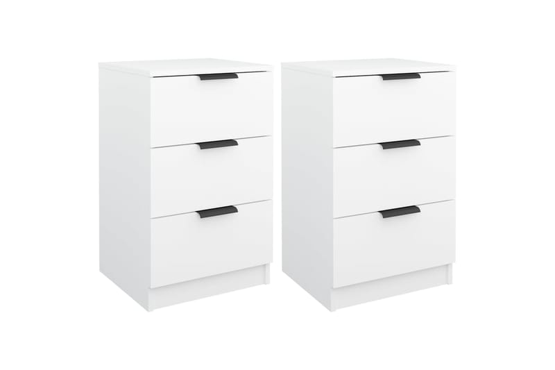 beBasic Yöpöydät 2 kpl valkoinen 40x36x65 cm - Valkoinen - Huonekalut - Pöytä & ruokailuryhmä - Apupöytä & sivupöytä - Yöpöytä