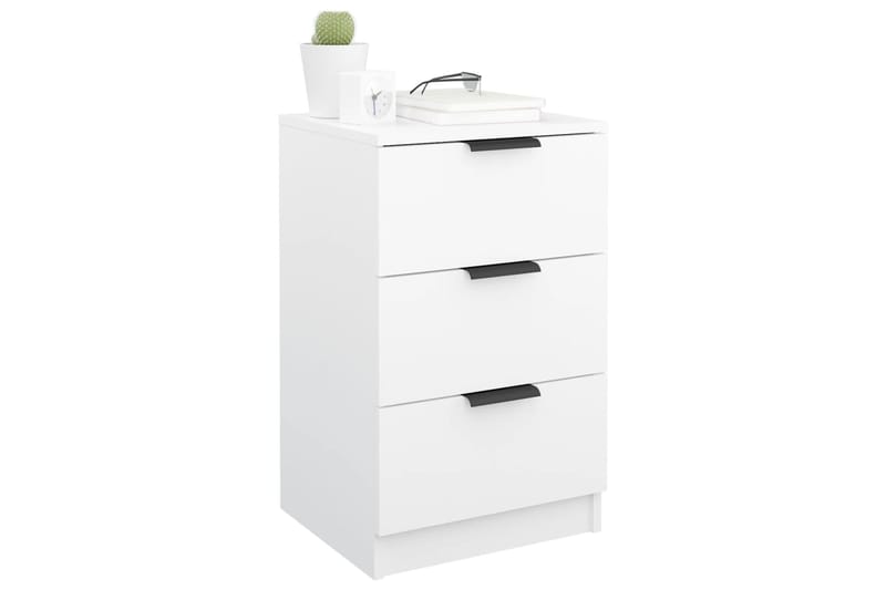 beBasic Yöpöydät 2 kpl valkoinen 40x36x65 cm - Valkoinen - Huonekalut - Pöytä & ruokailuryhmä - Apupöytä & sivupöytä - Yöpöytä
