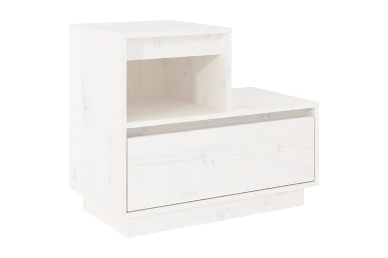beBasic Yöpöydät 2 kpl valkoinen 60x34x51 cm täysi mänty - Valkoinen - Huonekalut - Pöytä & ruokailuryhmä - Apupöytä & sivupöytä - Yöpöytä