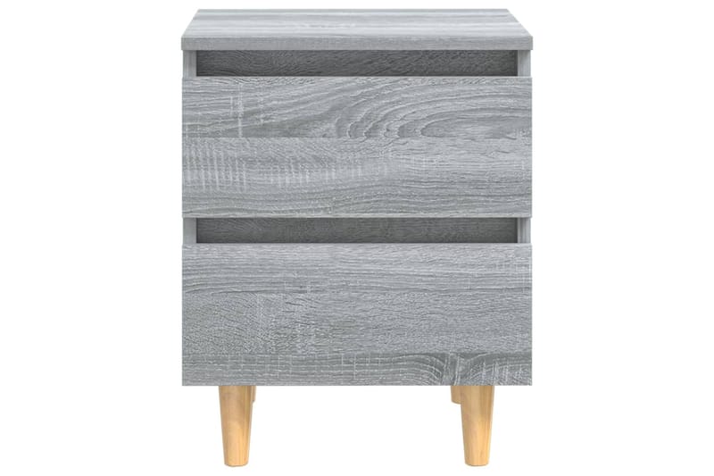 beBasic Yöpöydät täyspuujaloilla 2 kpl harmaa Sonoma 40x35x50 cm - Harmaa - Huonekalut - Pöytä & ruokailuryhmä - Apupöytä & sivupöytä - Yöpöytä