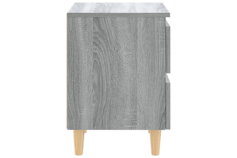 beBasic Yöpöydät täyspuujaloilla 2 kpl harmaa Sonoma 40x35x50 cm - Harmaa - Huonekalut - Pöytä & ruokailuryhmä - Apupöytä & sivupöytä - Yöpöytä