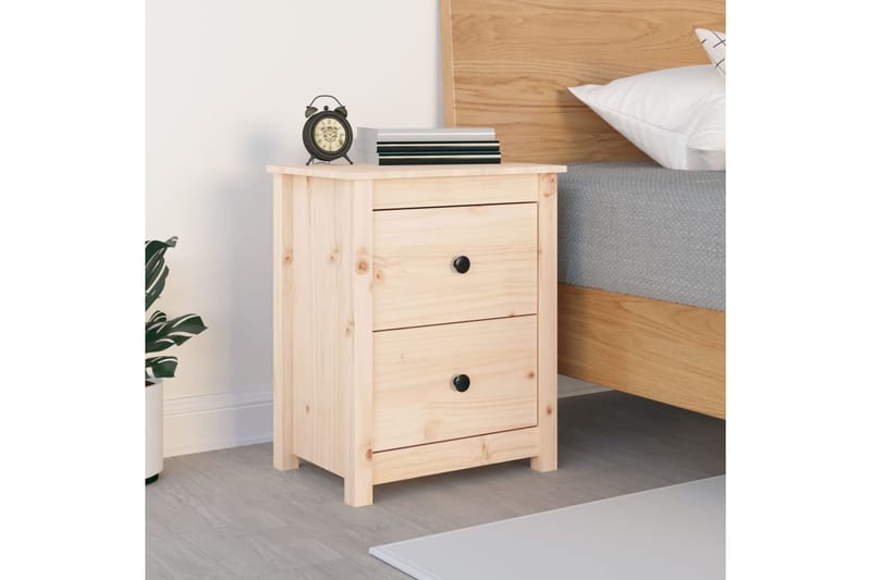 beBasic Yöpöytä 50x35x61,5 cm täysi mänty - Ruskea - Huonekalut - Pöytä & ruokailuryhmä - Apupöytä & sivupöytä - Yöpöytä
