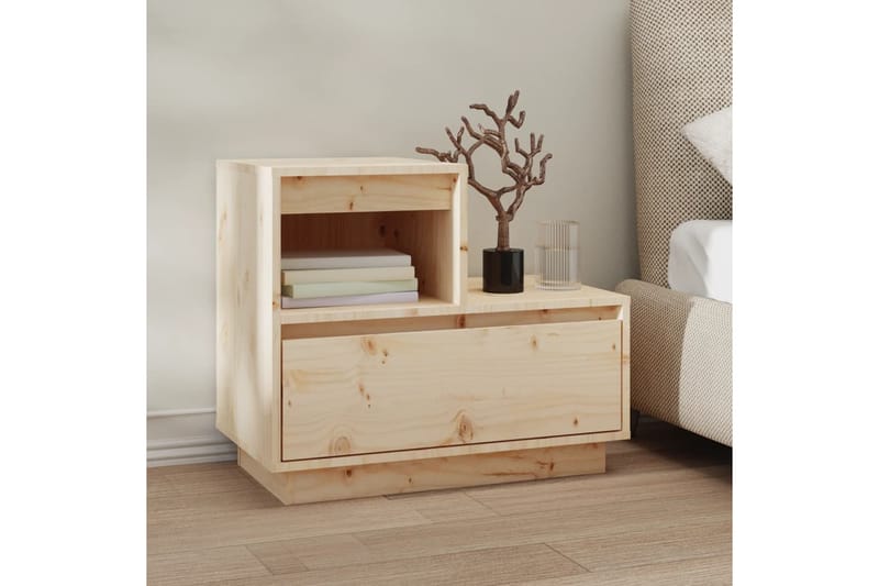 beBasic Yöpöytä 60x34x51 cm täysi mänty - Ruskea - Huonekalut - Pöytä & ruokailuryhmä - Apupöytä & sivupöytä - Yöpöytä