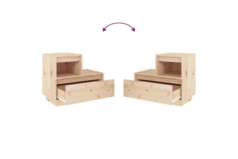 beBasic Yöpöytä 60x34x51 cm täysi mänty - Ruskea - Huonekalut - Pöytä & ruokailuryhmä - Apupöytä & sivupöytä - Yöpöytä
