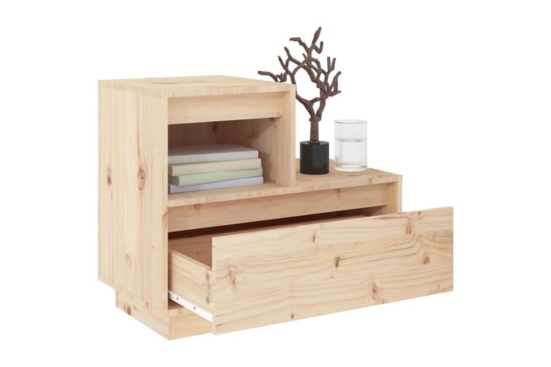 beBasic Yöpöytä 60x34x51 cm täysi mänty - Ruskea - Huonekalut - Pöytä & ruokailuryhmä - Apupöytä & sivupöytä - Yöpöytä