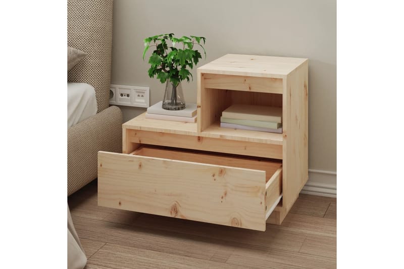 beBasic Yöpöytä 60x34x51 cm täysi mänty - Ruskea - Huonekalut - Pöytä & ruokailuryhmä - Apupöytä & sivupöytä - Yöpöytä