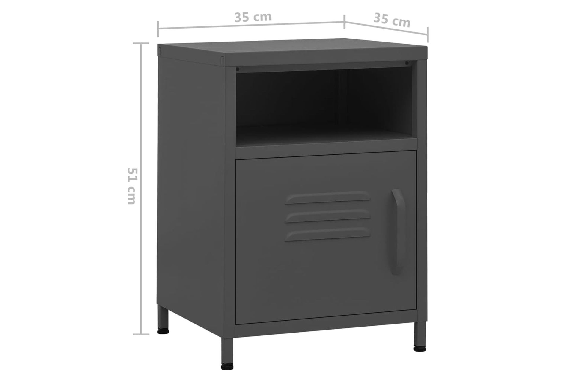 beBasic Yöpöytä antrasiitti 35x35x51 cm teräs - Antrasiitti - Huonekalut - Pöytä & ruokailuryhmä - Apupöytä & sivupöytä - Yöpöytä