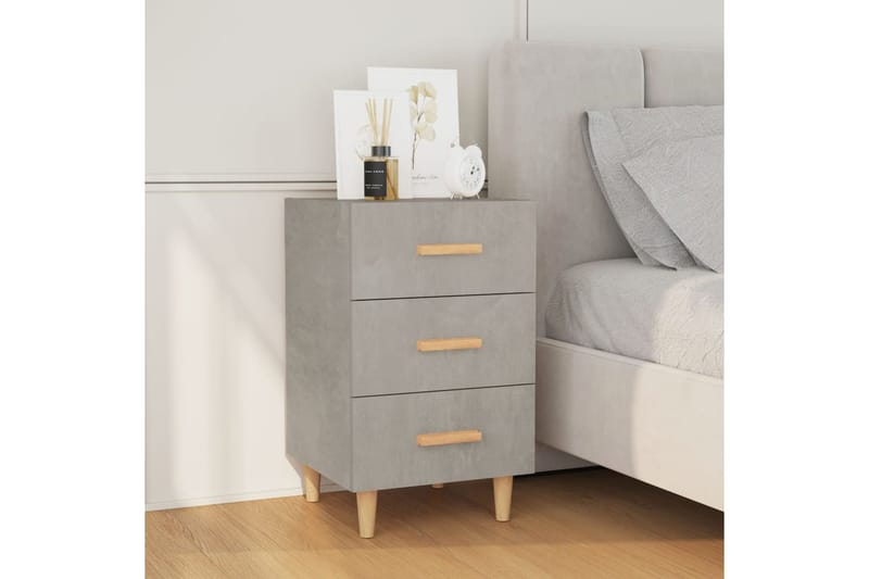 beBasic Yöpöytä betoninharmaa 40x40x66 cm tekninen puu - Harmaa - Huonekalut - Pöytä & ruokailuryhmä - Apupöytä & sivupöytä - Yöpöytä