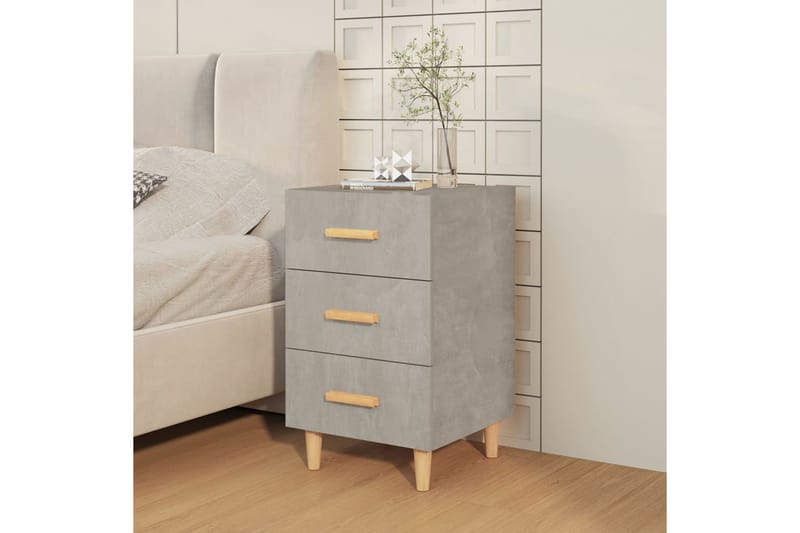 beBasic Yöpöytä betoninharmaa 40x40x66 cm tekninen puu - Harmaa - Huonekalut - Pöytä & ruokailuryhmä - Apupöytä & sivupöytä - Yöpöytä