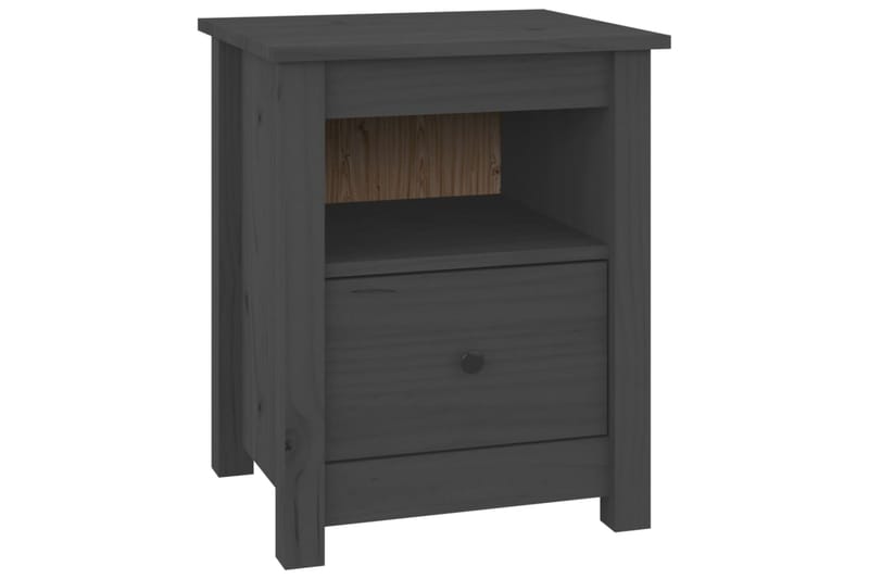 beBasic Yöpöytä harmaa 40x35x49 cm täysi mänty - Harmaa - Huonekalut - Pöytä & ruokailuryhmä - Apupöytä & sivupöytä - Yöpöytä