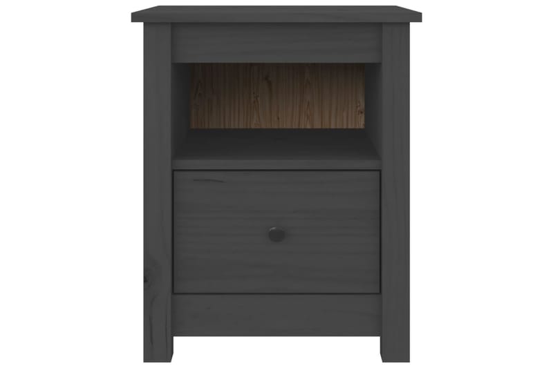 beBasic Yöpöytä harmaa 40x35x49 cm täysi mänty - Harmaa - Huonekalut - Pöytä & ruokailuryhmä - Apupöytä & sivupöytä - Yöpöytä