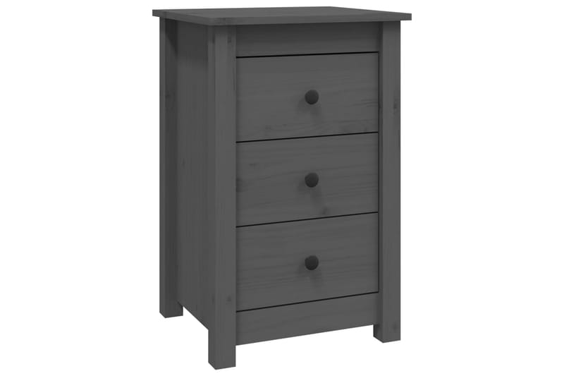 beBasic Yöpöytä harmaa 40x35x61,5 cm täysi mänty - Harmaa - Huonekalut - Pöytä & ruokailuryhmä - Apupöytä & sivupöytä - Yöpöytä