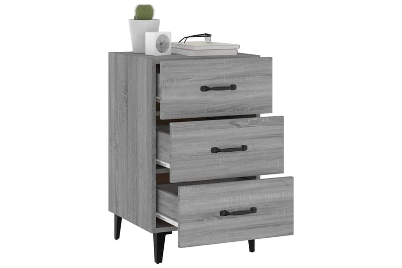 beBasic Yöpöytä harmaa Sonoma 40x40x66 cm tekninen puu - Harmaa - Huonekalut - Pöytä & ruokailuryhmä - Apupöytä & sivupöytä - Yöpöytä