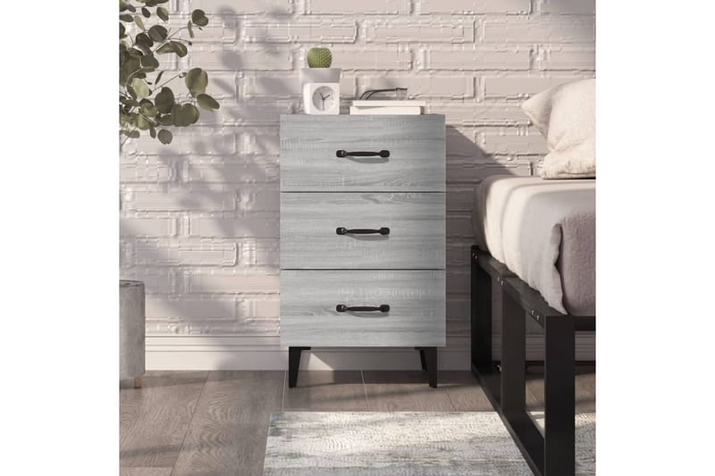 beBasic Yöpöytä harmaa Sonoma 40x40x66 cm tekninen puu - Harmaa - Huonekalut - Pöytä & ruokailuryhmä - Apupöytä & sivupöytä - Yöpöytä