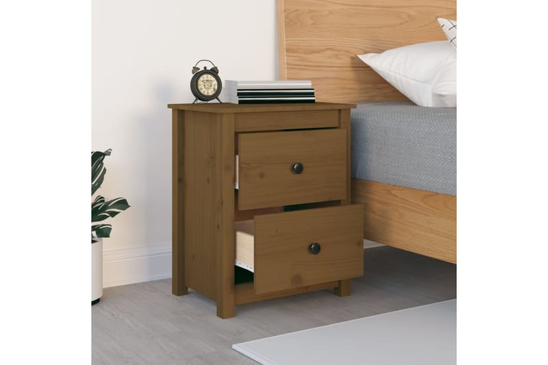 beBasic Yöpöytä hunajanruskea 50x35x61,5 cm täysi mänty - Ruskea - Huonekalut - Pöytä & ruokailuryhmä - Apupöytä & sivupöytä - Yöpöytä