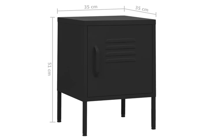 beBasic Yöpöytä musta 35x35x51 cm teräs - Musta - Yöpöytä