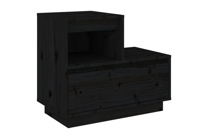 beBasic Yöpöytä musta 60x34x51 cm täysi mänty - Musta - Yöpöytä