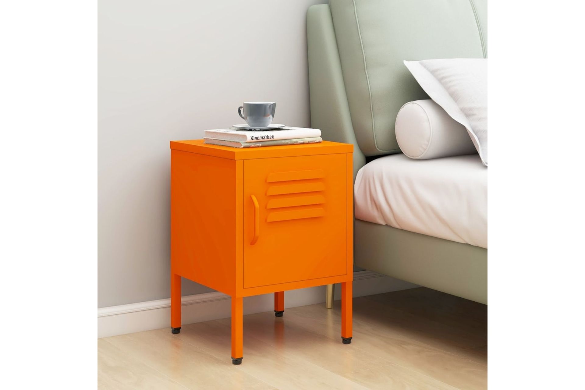 beBasic Yöpöytä oranssi 35x35x51 cm teräs - Oranssi - Huonekalut - Pöytä & ruokailuryhmä - Apupöytä & sivupöytä - Yöpöytä