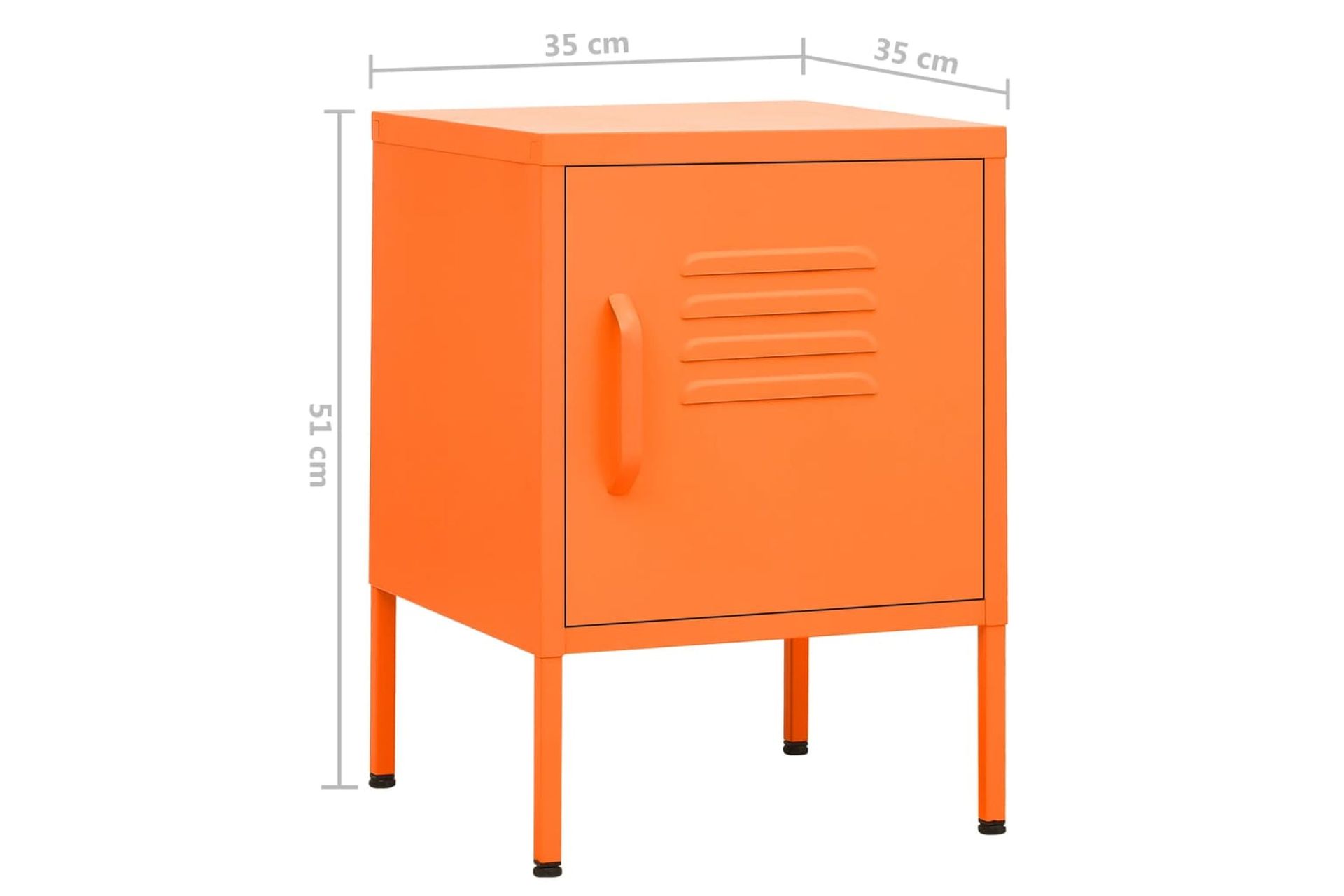 beBasic Yöpöytä oranssi 35x35x51 cm teräs - Oranssi - Huonekalut - Pöytä & ruokailuryhmä - Apupöytä & sivupöytä - Yöpöytä