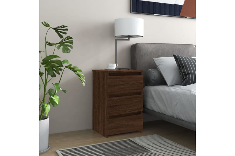 beBasic Yöpöytä ruskea tammi 40x35x62,5 cm tekninen puu - Ruskea - Huonekalut - Pöytä & ruokailuryhmä - Apupöytä & sivupöytä - Yöpöytä