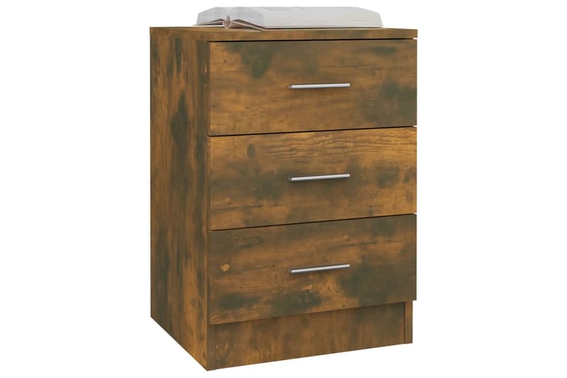 beBasic Yöpöytä savutammi 38x35x56 cm tekninen puu - Ruskea - Huonekalut - Pöytä & ruokailuryhmä - Apupöytä & sivupöytä - Yöpöytä