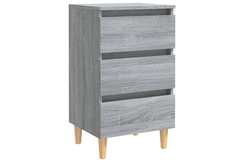 beBasic Yöpöytä täyspuiset jalat harmaa Sonoma 40x35x69 cm - Harmaa - Huonekalut - Pöytä & ruokailuryhmä - Apupöytä & sivupöytä - Yöpöytä
