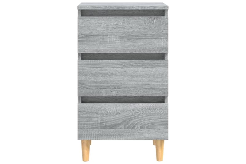 beBasic Yöpöytä täyspuiset jalat harmaa Sonoma 40x35x69 cm - Harmaa - Huonekalut - Pöytä & ruokailuryhmä - Apupöytä & sivupöytä - Yöpöytä