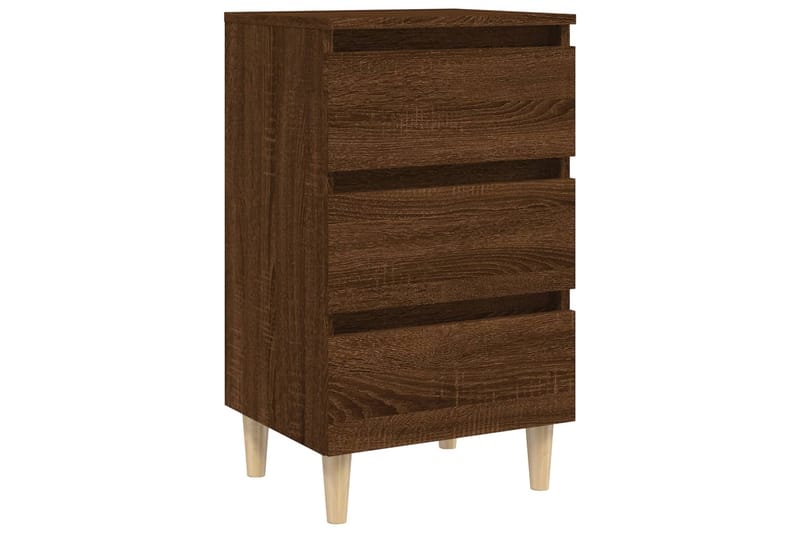 beBasic Yöpöytä täyspuujaloilla ruskea tammi 40x35x69 cm - Ruskea - Huonekalut - Pöytä & ruokailuryhmä - Apupöytä & sivupöytä - Yöpöytä