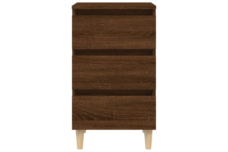 beBasic Yöpöytä täyspuujaloilla ruskea tammi 40x35x69 cm - Ruskea - Huonekalut - Pöytä & ruokailuryhmä - Apupöytä & sivupöytä - Yöpöytä