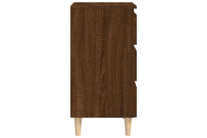 beBasic Yöpöytä täyspuujaloilla ruskea tammi 40x35x69 cm - Ruskea - Huonekalut - Pöytä & ruokailuryhmä - Apupöytä & sivupöytä - Yöpöytä