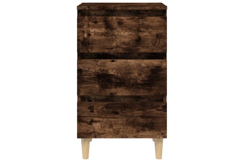 beBasic Yöpöytä täyspuujaloilla savutammi 40x35x69 cm - Ruskea - Huonekalut - Pöytä & ruokailuryhmä - Apupöytä & sivupöytä - Yöpöytä