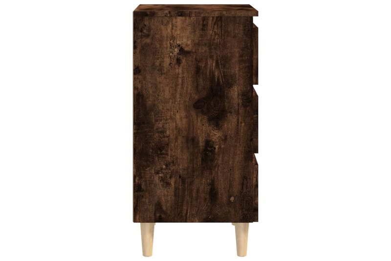 beBasic Yöpöytä täyspuujaloilla savutammi 40x35x69 cm - Ruskea - Huonekalut - Pöytä & ruokailuryhmä - Apupöytä & sivupöytä - Yöpöytä