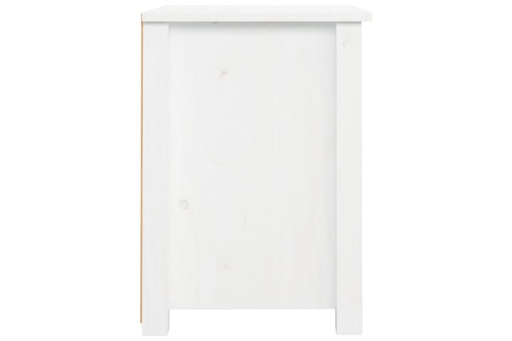 beBasic Yöpöytä valkoinen 40x35x49 cm täysi mänty - Valkoinen - Yöpöytä