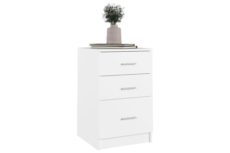 beBasic Yöpöytä valkoinen 40x40x63 cm tekninen puu - Valkoinen - Huonekalut - Pöytä & ruokailuryhmä - Apupöytä & sivupöytä - Yöpöytä