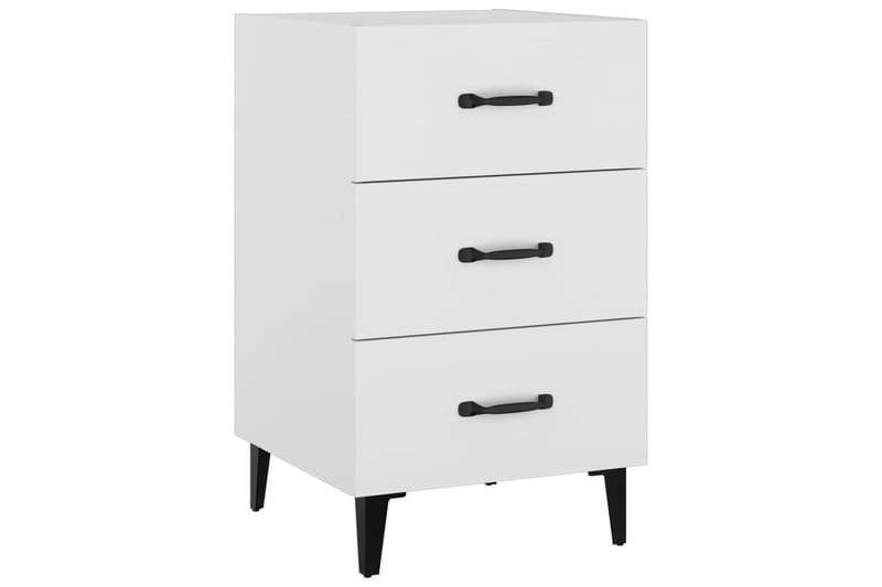 beBasic Yöpöyt�ä valkoinen 40x40x66 cm tekninen puu - Valkoinen - Huonekalut - Pöytä & ruokailuryhmä - Apupöytä & sivupöytä - Yöpöytä